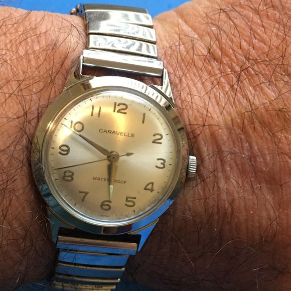 Vintage 1965 Caravelle Bulova M6 Waterproof Men's Watch Hand Wind runs - Picture 4 of 11